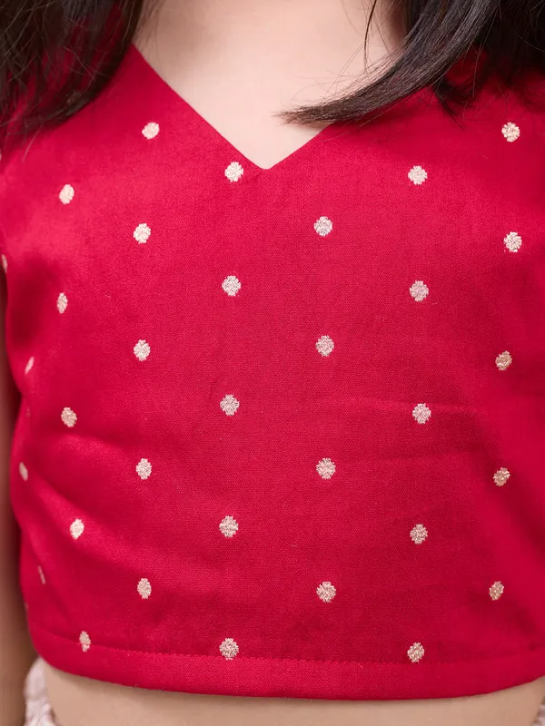 Red_Kota_Checks_Embroidery_Lehenga_Choli_For_Girls