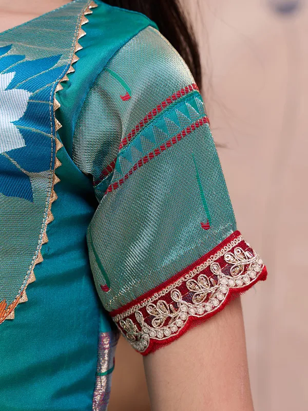 Rama_Silk_Blend_Woven_Lehenga_Choli_For_Girls