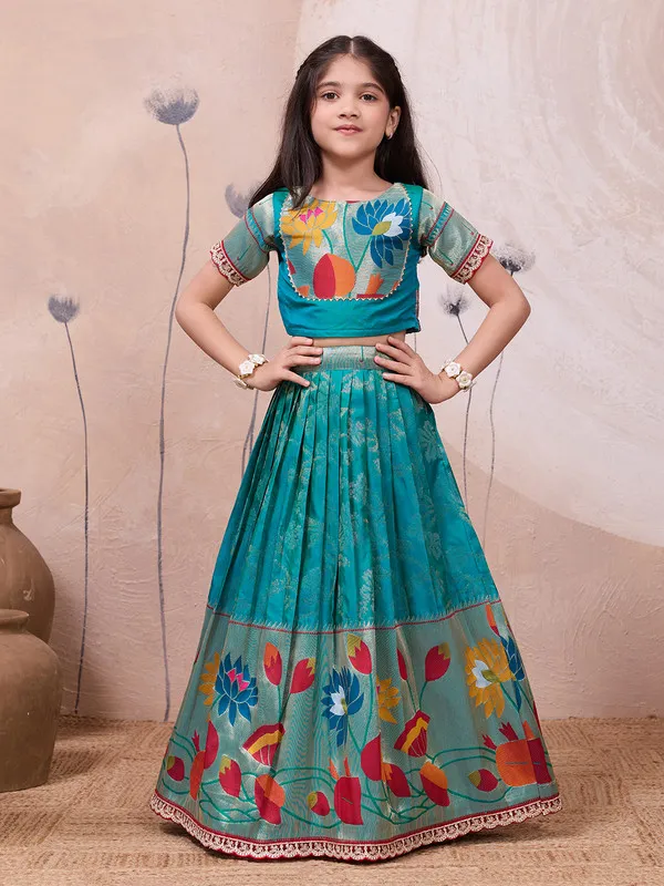 Rama_Silk_Blend_Woven_Lehenga_Choli_For_Girls