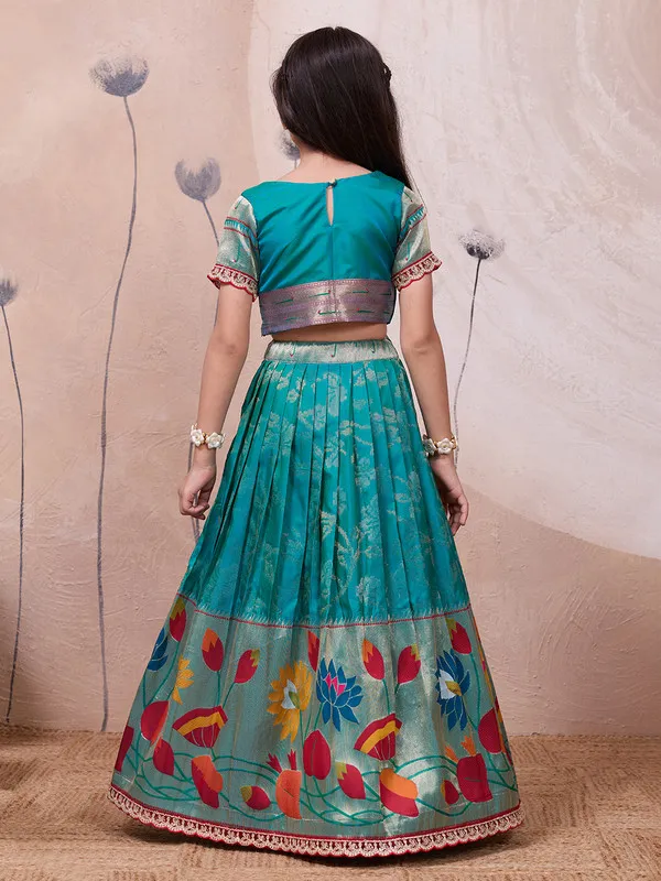 Rama_Silk_Blend_Woven_Lehenga_Choli_For_Girls