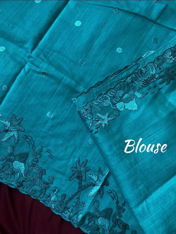 Sky_Blue_Matka_Silk_Embroidery_Saree_For_Women
