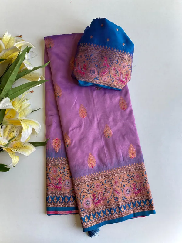 Lavender_Paithani_Silk_Weaving_Saree_For_Women