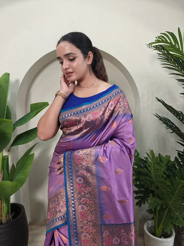 Lavender_Paithani_Silk_Weaving_Saree_For_Women