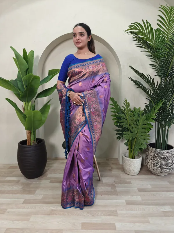 Lavender_Paithani_Silk_Weaving_Saree_For_Women