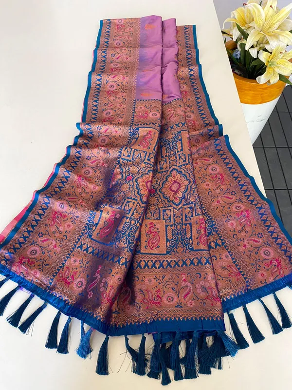 Lavender_Paithani_Silk_Weaving_Saree_For_Women