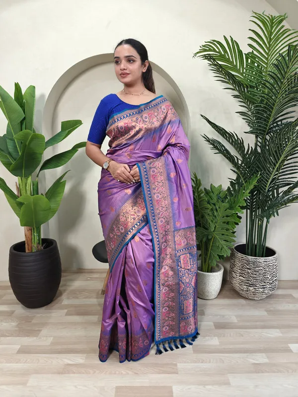 Lavender_Paithani_Silk_Weaving_Saree_For_Women