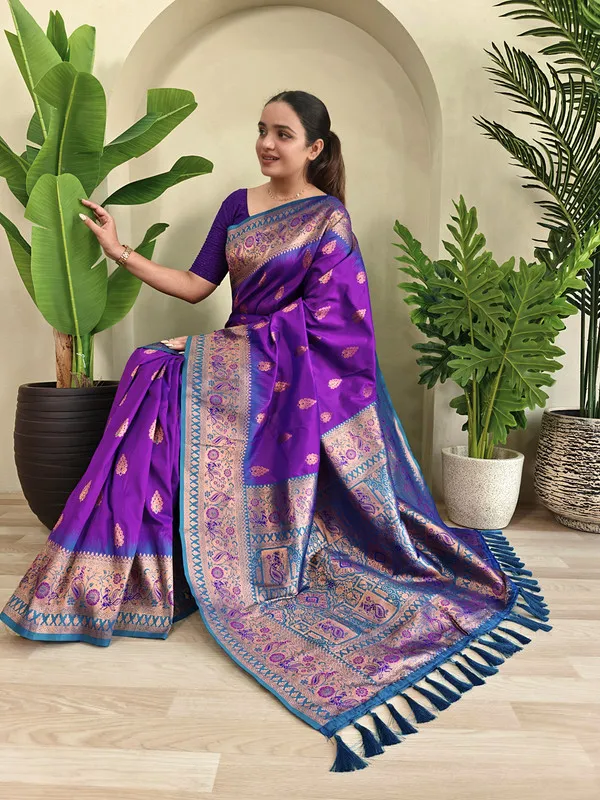 Purple_Paithani_Silk_Weaving_Saree_For_Women
