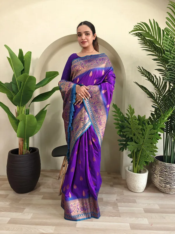 Purple_Paithani_Silk_Weaving_Saree_For_Women