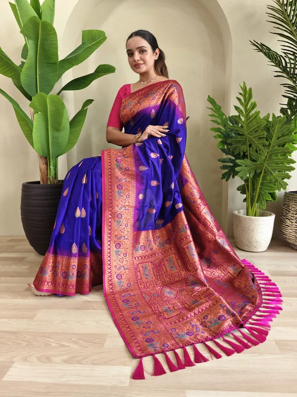 Violet_Paithani_Silk_Weaving_Saree_For_Women