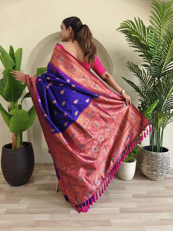 Violet_Paithani_Silk_Weaving_Saree_For_Women