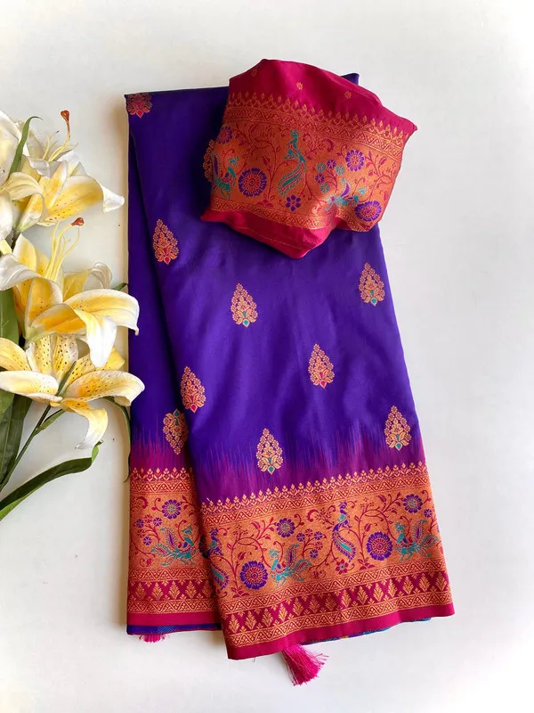 Violet_Paithani_Silk_Weaving_Saree_For_Women