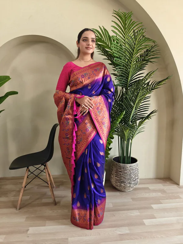 Violet_Paithani_Silk_Weaving_Saree_For_Women