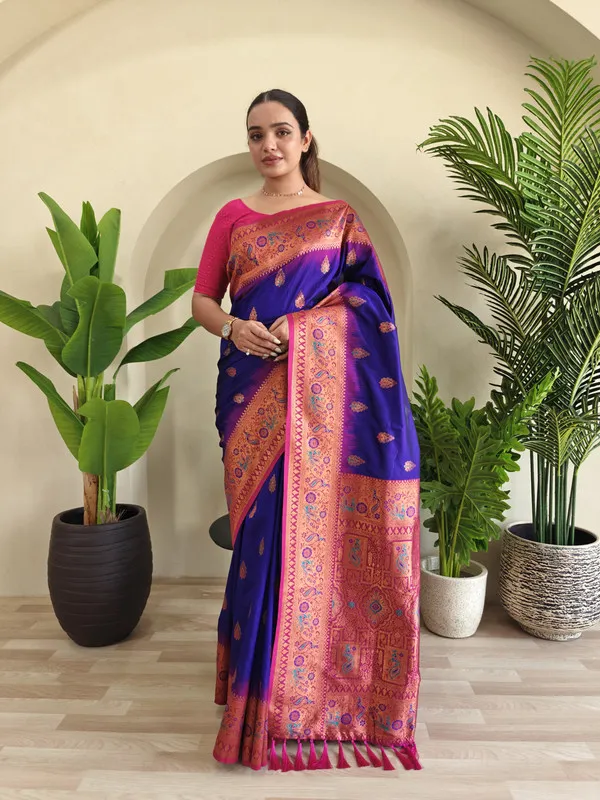 Violet_Paithani_Silk_Weaving_Saree_For_Women