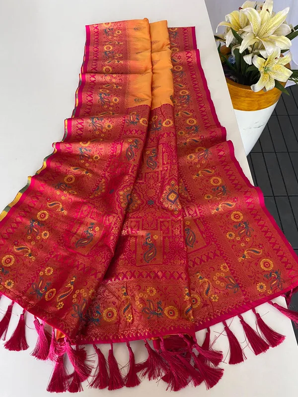 Yellow_Paithani_Silk_Weaving_Saree_For_Women