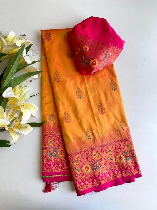 Yellow_Paithani_Silk_Weaving_Saree_For_Women