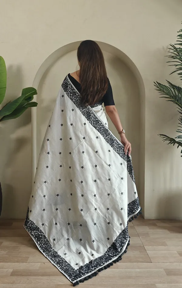 Black_Tussar_Silk_Embroidery_Saree_For_Women