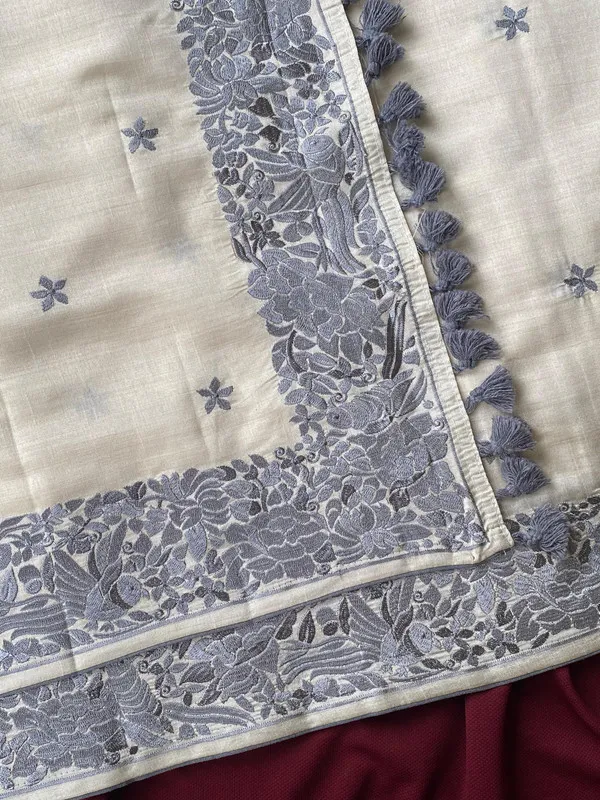 Grey_Tussar_Saree_Embroidery_Saree_For_Women