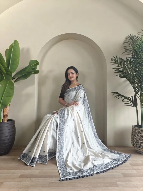 Grey_Tussar_Saree_Embroidery_Saree_For_Women