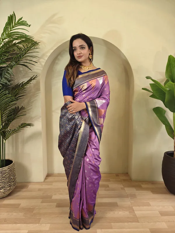 Lavender_Silk_Weaving_Saree_For_Women