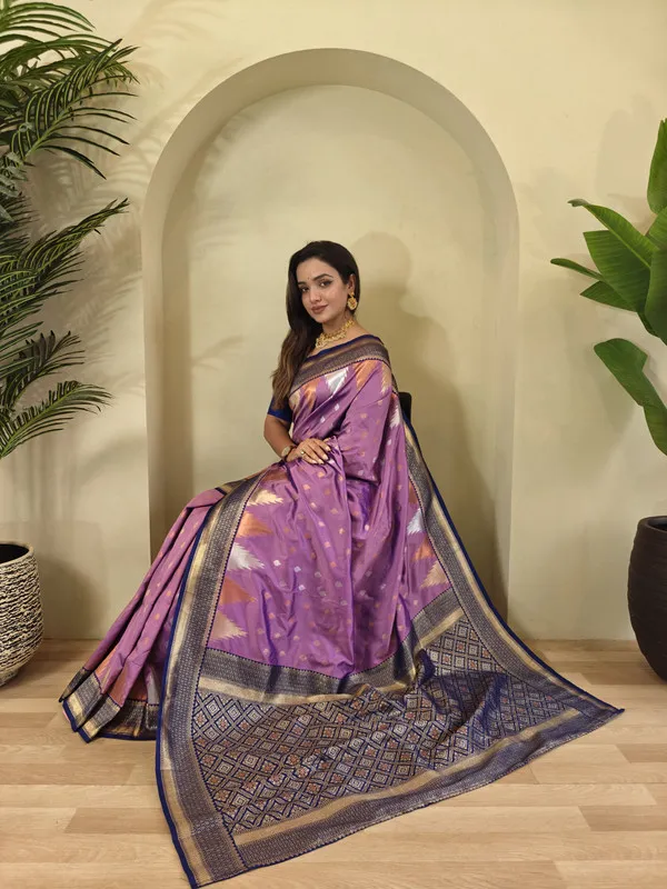 Lavender_Silk_Weaving_Saree_For_Women