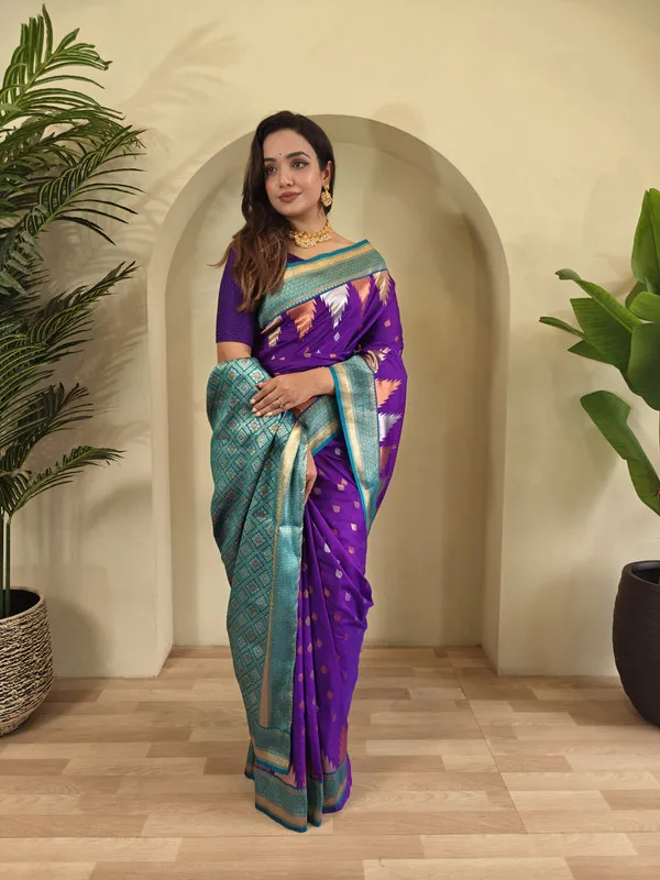 Purple_Silk_Weaving_Saree_For_Women