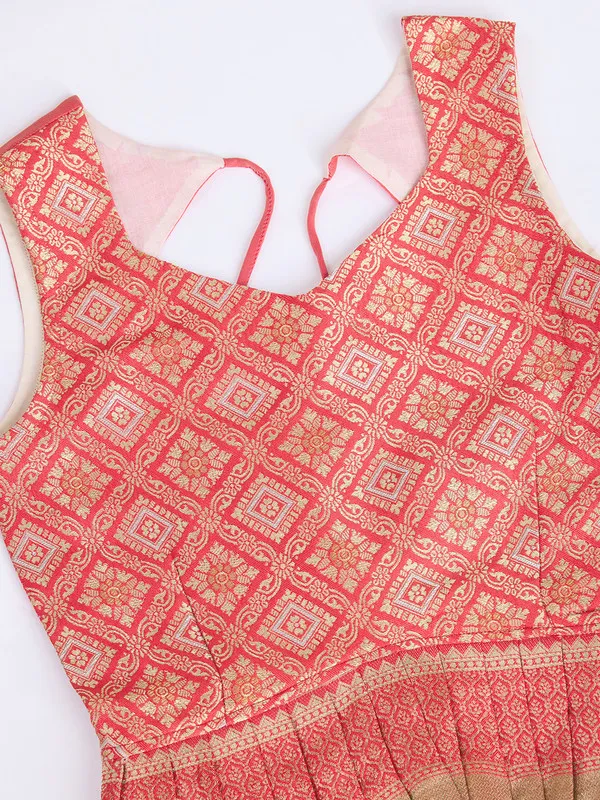Cream_Silk_Blend_Woven_Lehenga_Choli_For_Girls