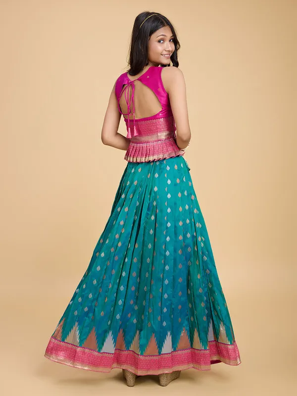 Rama_Silk_Blend_Woven_Lehenga_Choli_For_Girls