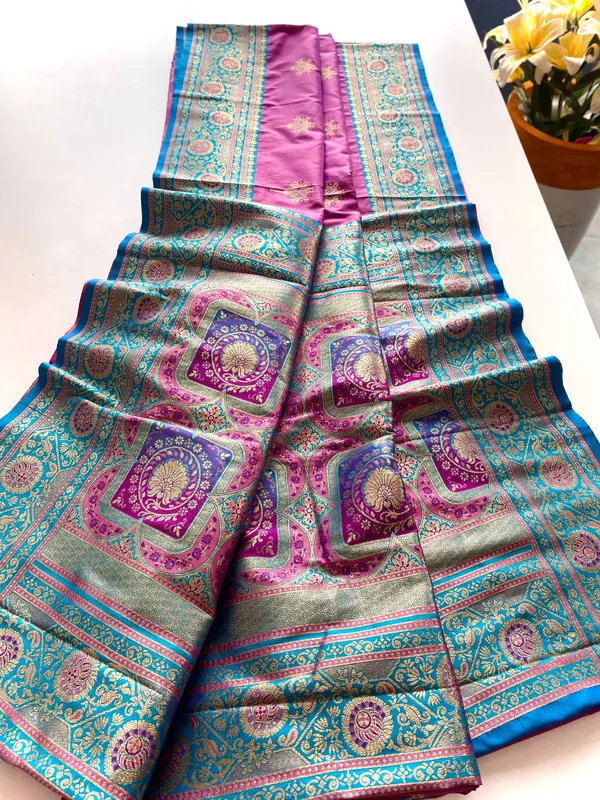 Lavender_Banarasi_Silk_Weaving_Saree_For_Women