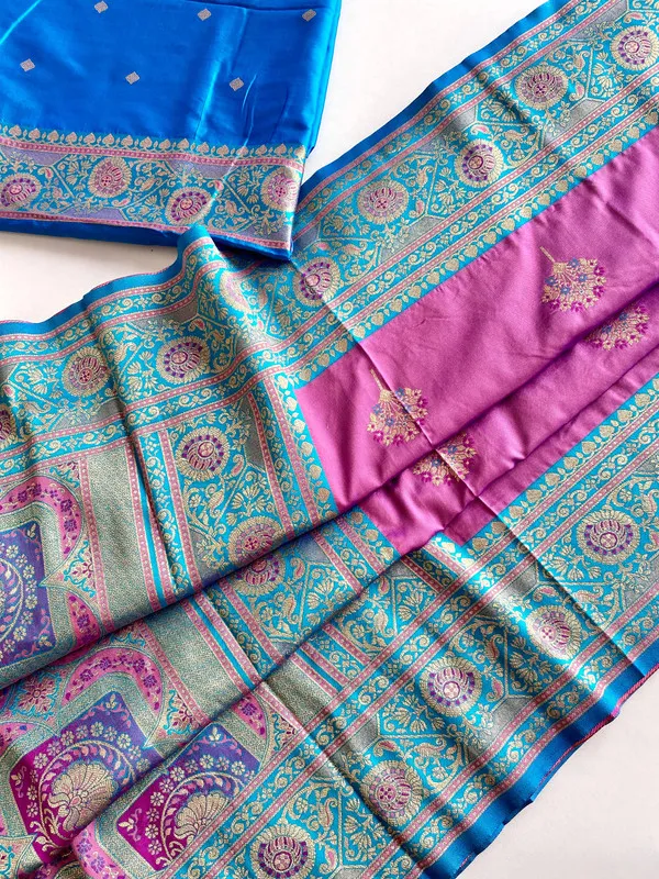 Lavender_Banarasi_Silk_Weaving_Saree_For_Women