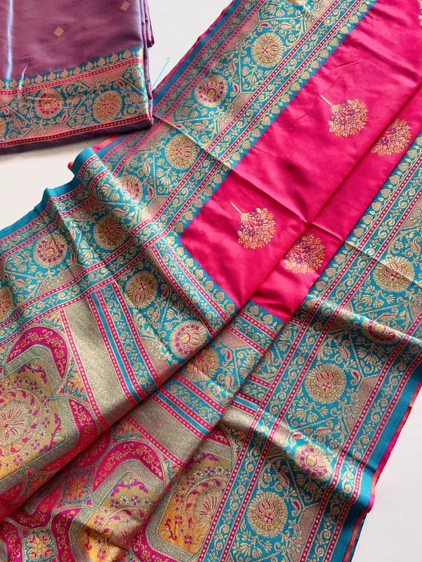 Pink_Banarasi_Silk_Weaving_Saree_For_Women