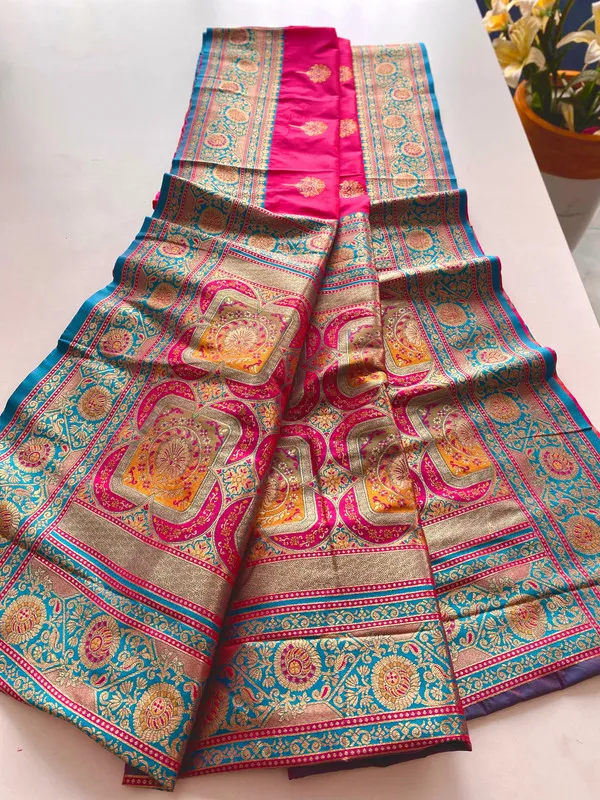 Pink_Banarasi_Silk_Weaving_Saree_For_Women