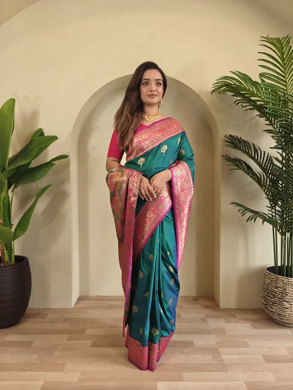 Rama_Banarasi_Silk_Weaving_Saree_For_Women
