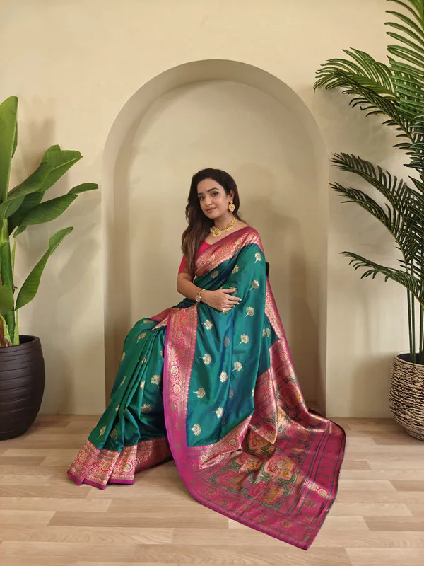 Rama_Banarasi_Silk_Weaving_Saree_For_Women