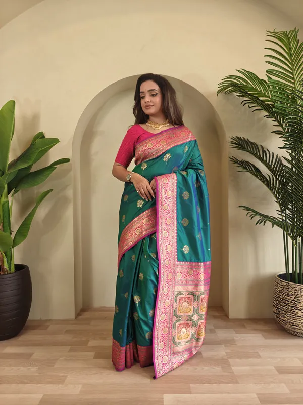 Rama_Banarasi_Silk_Weaving_Saree_For_Women