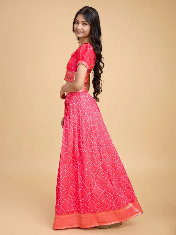 Pink_Silk_Blend_Woven_Lehenga_Choli_For_Girls