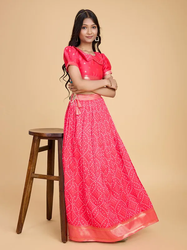 Pink_Silk_Blend_Woven_Lehenga_Choli_For_Girls