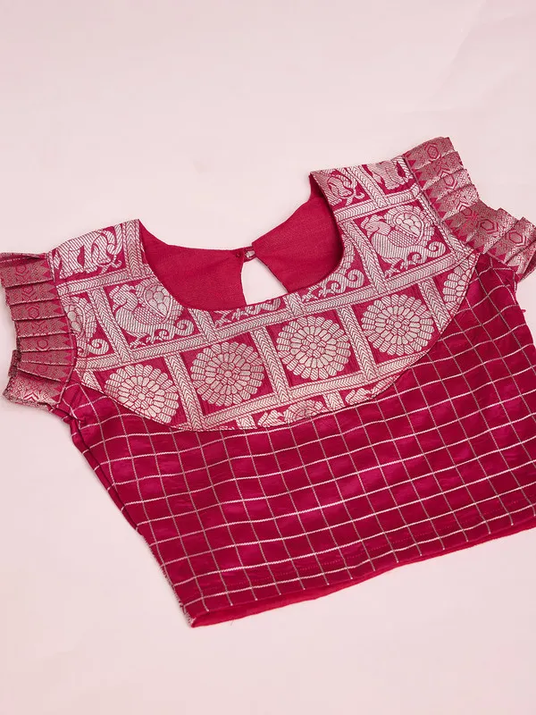Pink_Silk_Woven_Lehenga_Choli_For_Girls