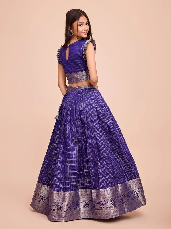 Violet_Silk_Woven_Lehenga_Choli_For_Girls