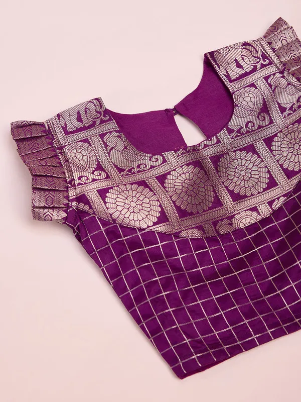 Wine_Silk_Woven_Lehenga_Choli_For_Girls