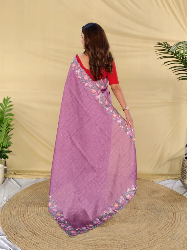 Purple_Tussar_Saree_Embroidery_Saree_For_Women