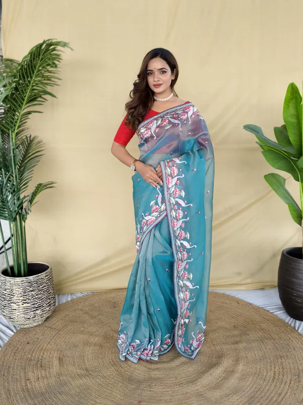 Firozi_Gabanna_Silk_Weaving_Saree_For_Women