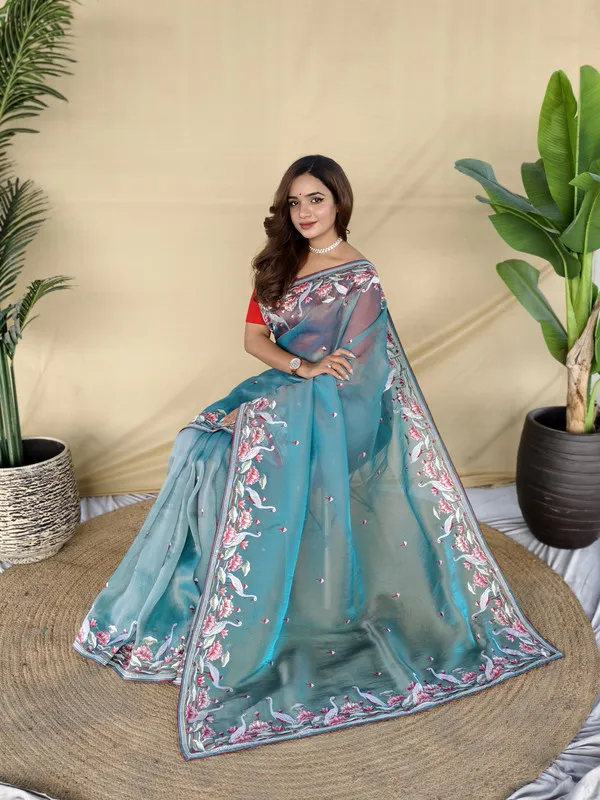 Firozi_Gabanna_Silk_Weaving_Saree_For_Women