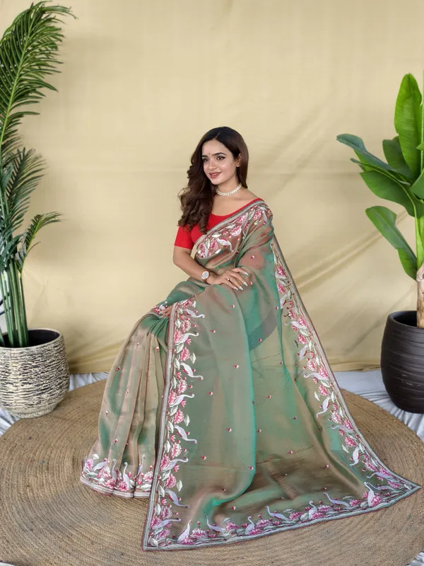 Mehendi_Gabanna_Silk_Weaving_Saree_For_Women