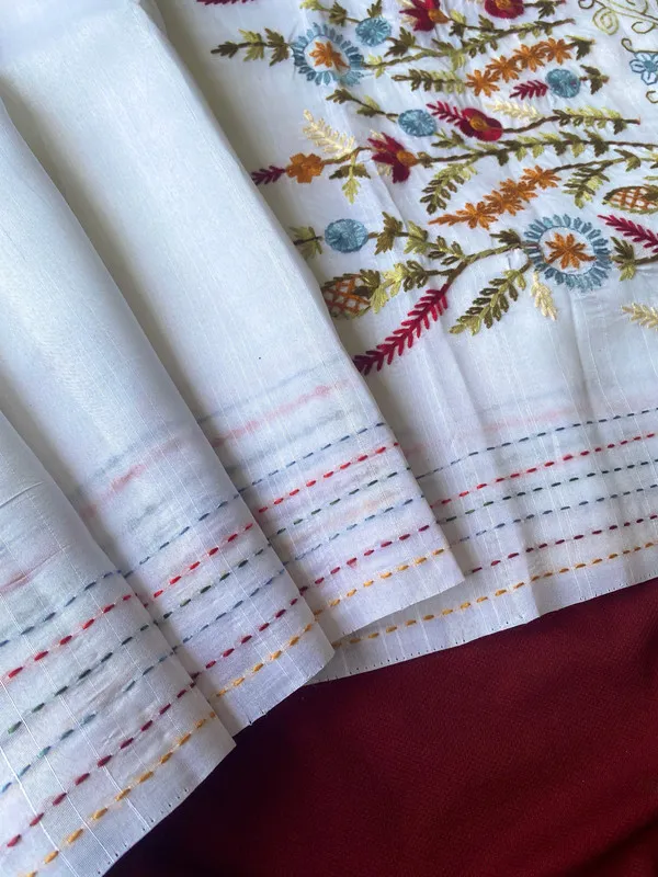 White_Silk_Woven,Embroidery_Saree_For_Women
