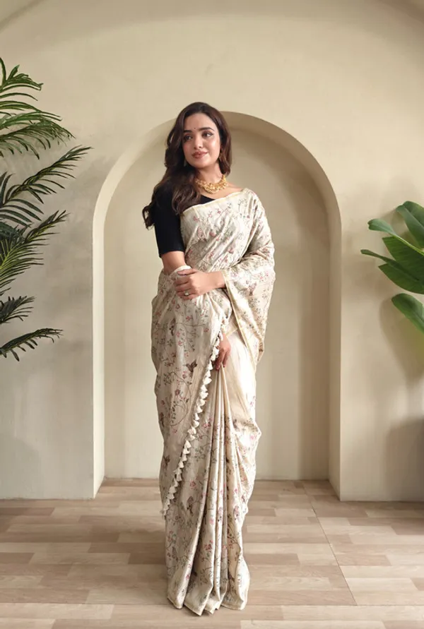 Cream_Tussar_Silk_Embroidery_Saree_For_Women