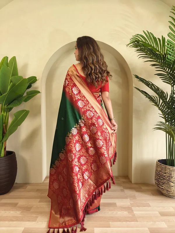 Multicolor_Silk_Zari_Weaving_Saree_For_Women