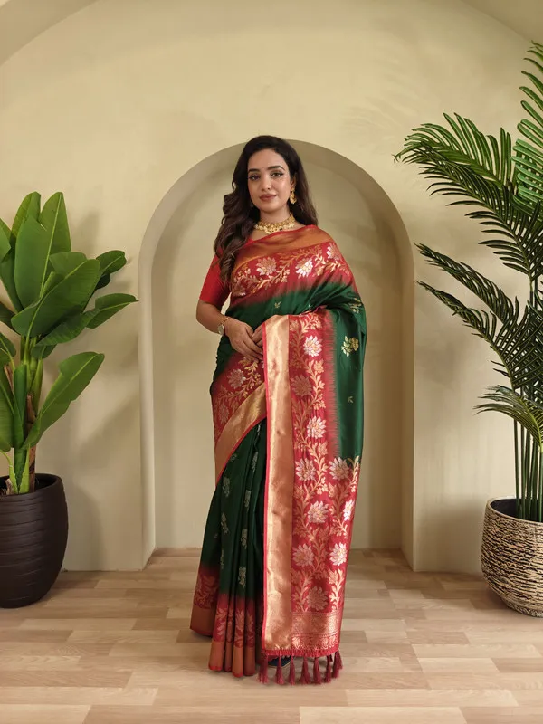 Multicolor_Silk_Zari_Weaving_Saree_For_Women