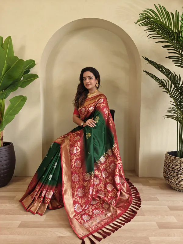 Multicolor_Silk_Zari_Weaving_Saree_For_Women