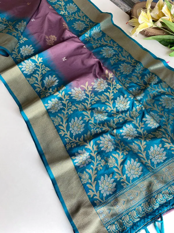 Dark_Lavender_Silk_Zari_Weaving_Saree_For_Women