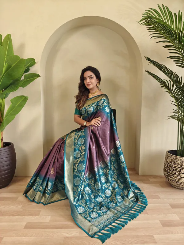 Dark_Lavender_Silk_Zari_Weaving_Saree_For_Women